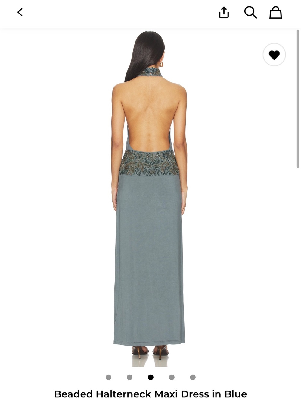 Halter Neck Embellished Waist Maxi Dress in Slate Blue - Picture 5 of 5